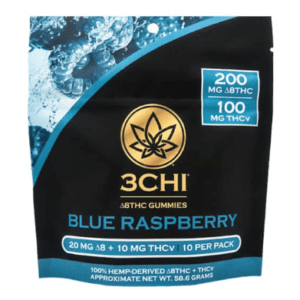 3 CHI THCv Gummies Blue Raspberry
