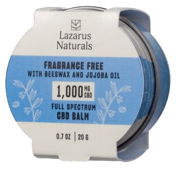 Lazarus Naturals Topical CBD Balm, in Fragrance Free and Relax and Unwind scent