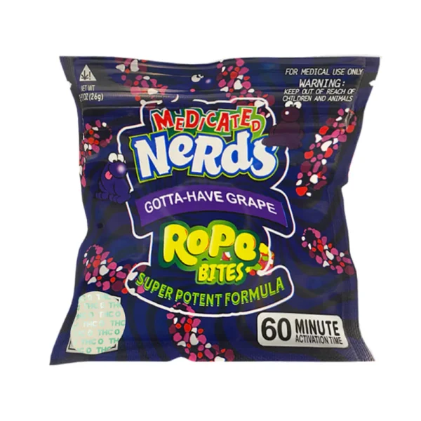 Grape Nerd Rope Bites Medicated Cannabis infused edibles