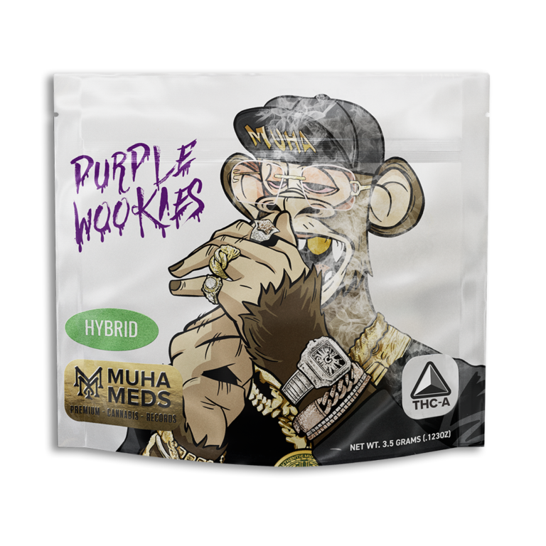 Muha-Meds-Purple Wookies-(Hybrid)-1/8ths-3.5 Gram-Flower-Bag