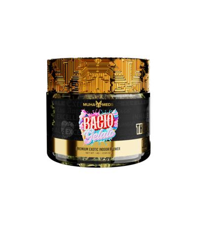 Muha-Meds-Bacio Gelato-(Sativa)-4-Gram-Flower-Jar