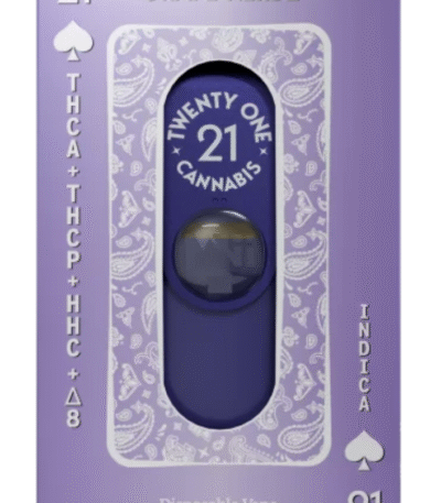 21 Cannabis Grape Nerdz 2g Disposable Available at Scarlet Reserve, Matawan, NJ.