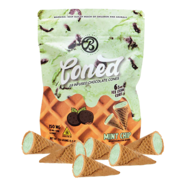 Coned - Delta 8 Mint Chocolate Chip Cones 🍃🍫🍦 100mg Delta 8