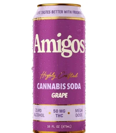 Amigos Grape 50mg THC Infused Soda