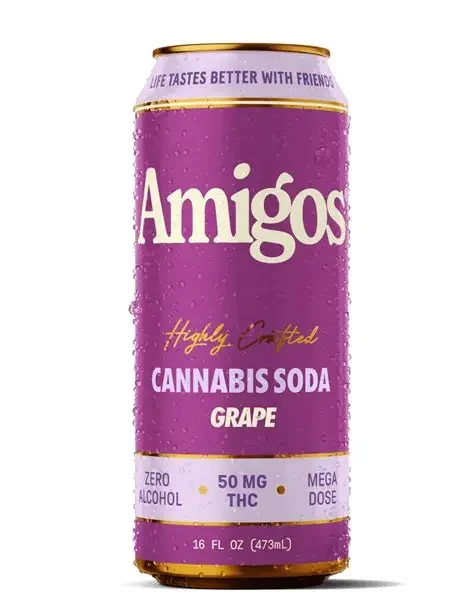 Amigos Grape 50mg THC Infused Soda