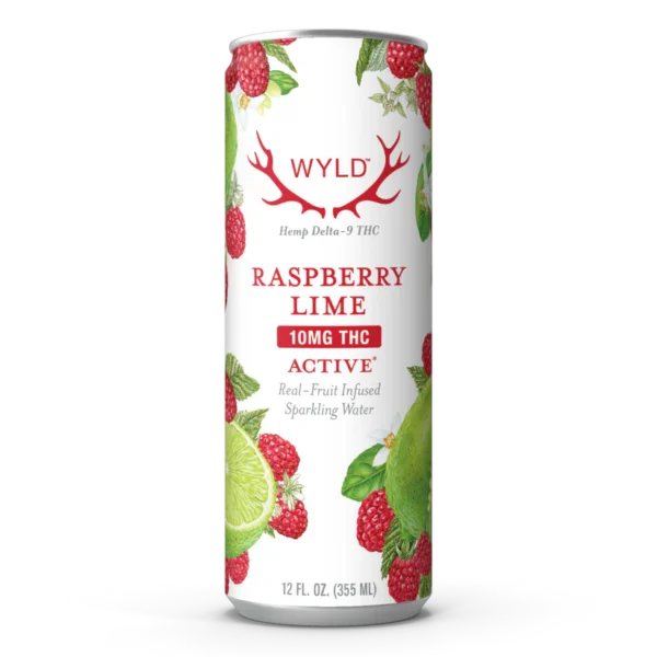 WYLD Raspberry Lime THC Sparkling Water | Active – 10mg