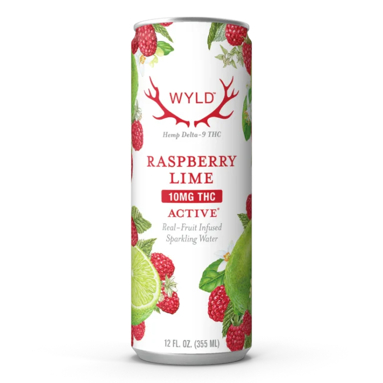 WYLD Raspberry Lime THC Sparkling Water | Active – 10mg
