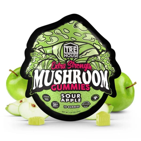 TRĒ House Sour Apple Extra-Strength Mushroom Gummies