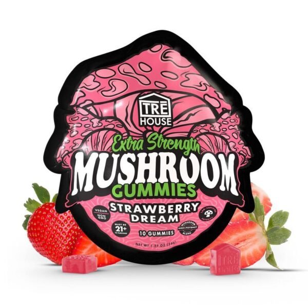 TRĒ House Strawberry Dream Extra-Strength Mushroom Gummies